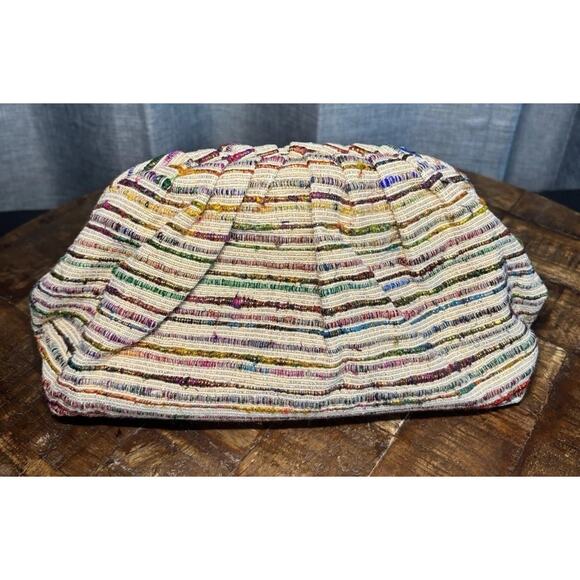 NEW Tuckernuck Tweed Slouchy Metallic Stripe Clutch Bag OS